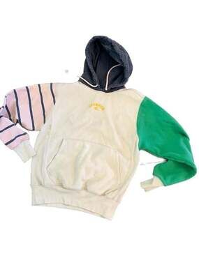 True 90s Vintage Champion Reverse Weave Colorblock Stripe Hoodie M